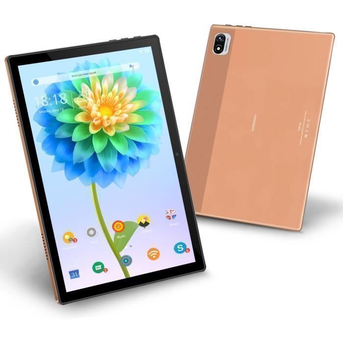 Tablette 10 Pouces 6Go RAM + 64Go ROM Android 11 Caméra 5+8MP 1280×800 IPS HD  WiFi  Bluetooth  GMS 6000mAh Batterie