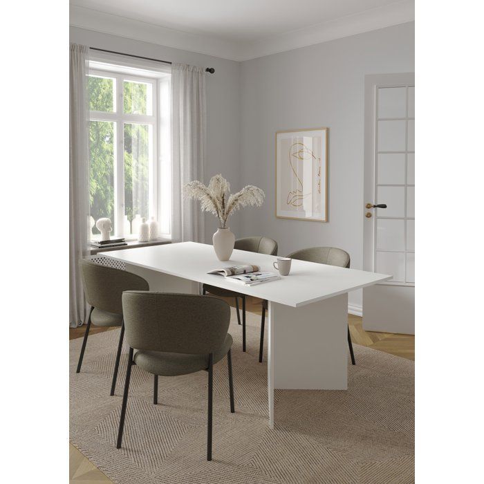 Table à Manger FAMILY - Blanc Mat - Rectangulaire - 6 personnes - 200 x 90 x 76 cm