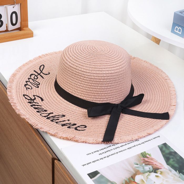 FUNMOON Chapeau Femme Chapeau Tissé La Main Lettre De Soleil Les