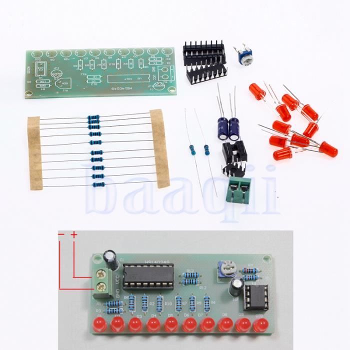 NE555 CD4017 LED Chaser Modulo Luce Che Scorre Acqua Kit Fai Te Esecuzione Di Luce Scorrente A LED Per Circuito Elettronico - Foto 3