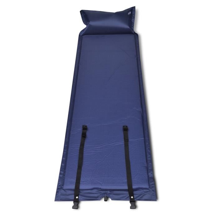 matelas autogonflant bleu 185 x 55 x 3 cm (1 personne) confortable léger et portable pour voyages camping