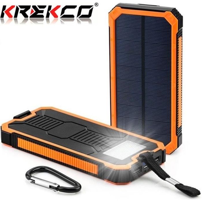 KREKCO®50000mAh Chargeur de Batterie Solaire Power Bank chargeur de Secours Portable Batterie