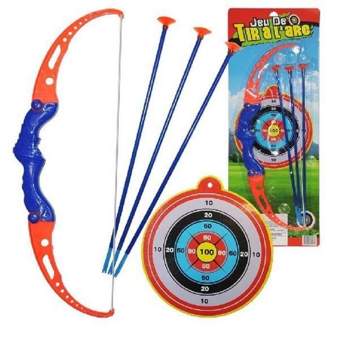 Foxom Enfant Tir /à larc Set 1 Carquois et 1 Cible 1 Arc Jeu de Tir Arc Enfant avec 6 Fl/èches Id/éal Cadeau pour Enfants 6-18 Ans