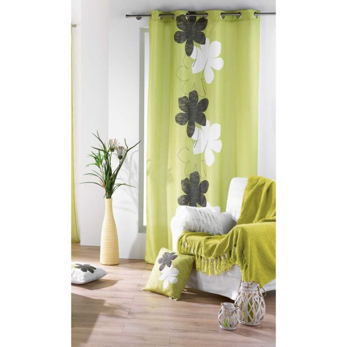 Rideau Tropical Rideau Enfant Romy Beige 140x260cm - Déco Chambre Imprimé Rideau Atmosphera Romy Beige 140x260cm