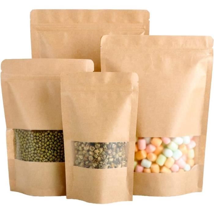 Lot De 100 Sacs En Papier Kraft Marron - 18 X 11 X 32 Cm - Sacs Alimentaires Vides Pour Boutique, Cadeaux, Anniversaire, Mariage