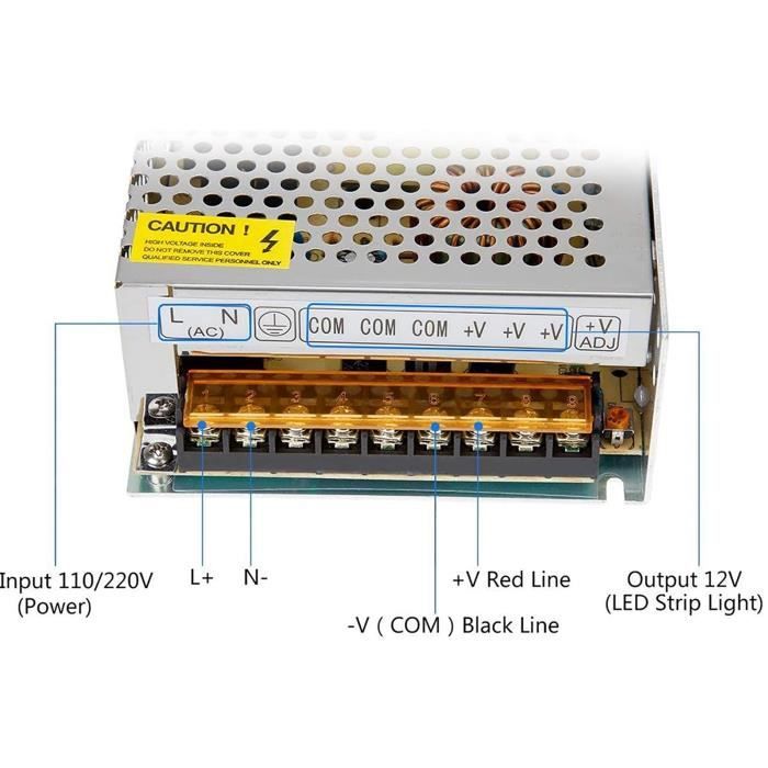 Alimentation Universelle 12V 30A (360W) - Pour Bandeaux LED & Plus - Garantie 30j