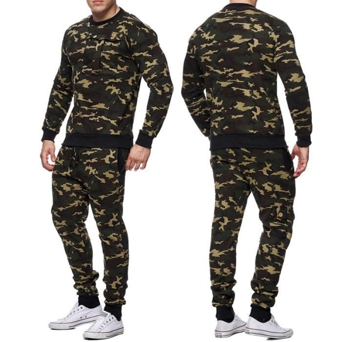 Homme Army Camo Camouflage Sweat À Capuche Survêtement à Capuche Fermeture Éclair Survêtement Poche Zippée S-XL