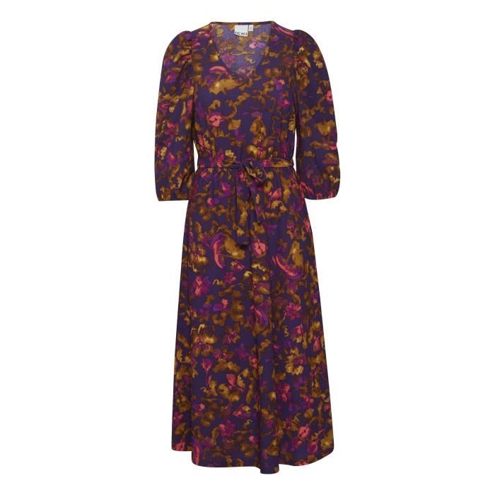 Robe portefeuille femme Ichi Maise 3 purple multi flower aop S