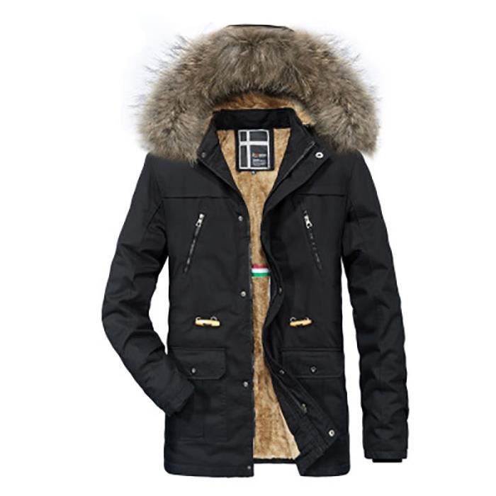 Manteau homme 2025 avec col fourrure