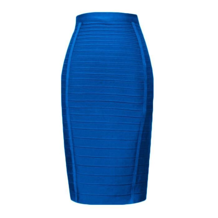 Women's High Waist Elastic Rayon Bandage Pencil Skirt WW7EX Taille-38 Bleu  - Cdiscount Prêt-à-Porter
