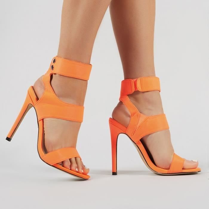 Sandales a talons orange Clearance