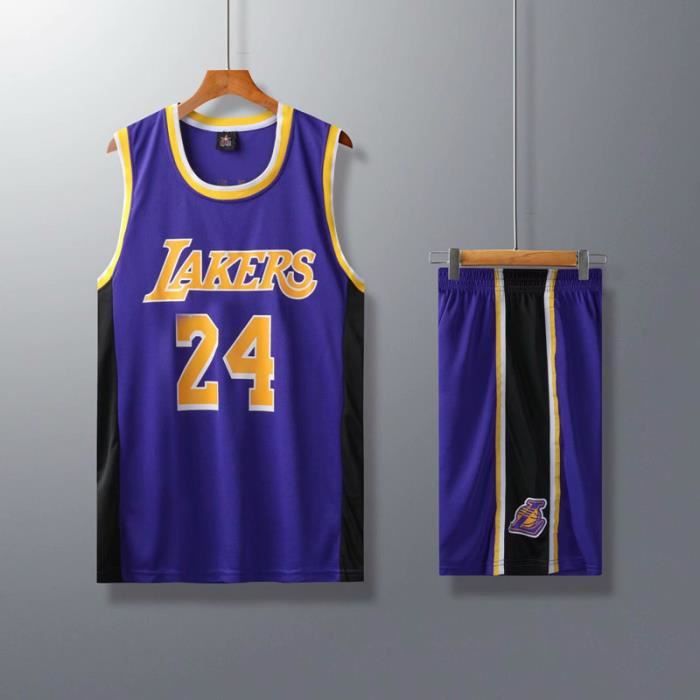 Maillot Enfant/Jeune/Adulte Lakers, Set 24 Maillot de Joueur de Basket 130-210cm QZH T-Shirt en Jersey de Los Angeles