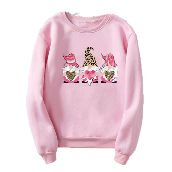 Pull de Marque LuxeRue Impression lache rose Femme Grande VeTements