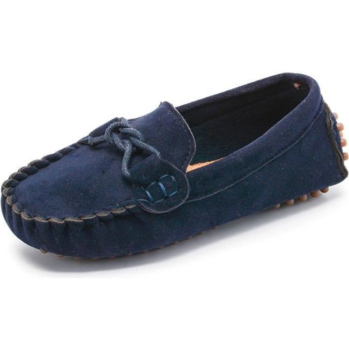 Mocassins pour enfants garcons et filles en couleur unie avec semelle souple et respirante Bleu Bleu Cdiscount Chaussures