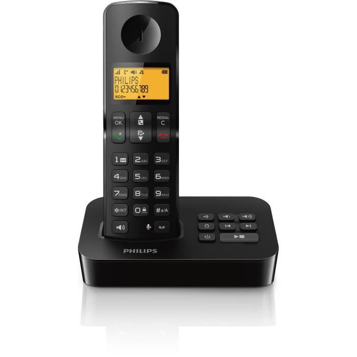 Philips D2652B01 Dual Téléphone Résidentiel avec Répondeur Écran de 1 6 Pouce Répertoire Reconnaissance des Numéros Numérotation Rapide - vue 6