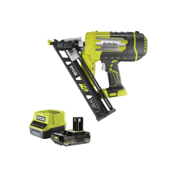 Pack RYOBI Cloueur de finition incliné à air comprimé R15GN18 0 18V One+ 1 batterie 2.0Ah 1 chargeur rapide RC18120 120 - vue 2