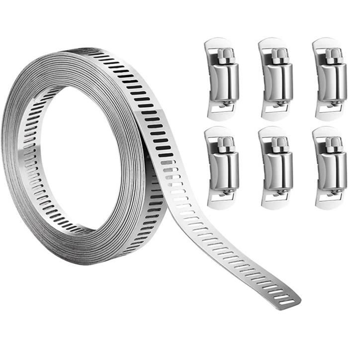 Colliers De Serrage Frogetu Acier Inoxydable 304 - 3m De Bande + 10 Vis | Fixation Tuyaux DIY