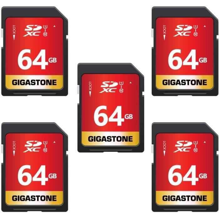 Gigastone - 2 Cartes SD 128Go V30 - Vitesse 100Mo/s Pour 4K - Lot De 2