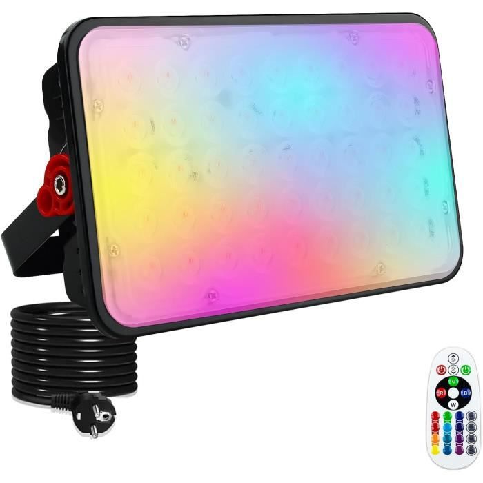 ChangM RGB Projecteur LED Exterieur 30W contrôlé par smartphone Bluetooth, Intelligente RGB Spot LED de Couleur, IP66 Etanche, 20 Modes 16 millions Couleurs, pour Terrasse, Jardin et Garage