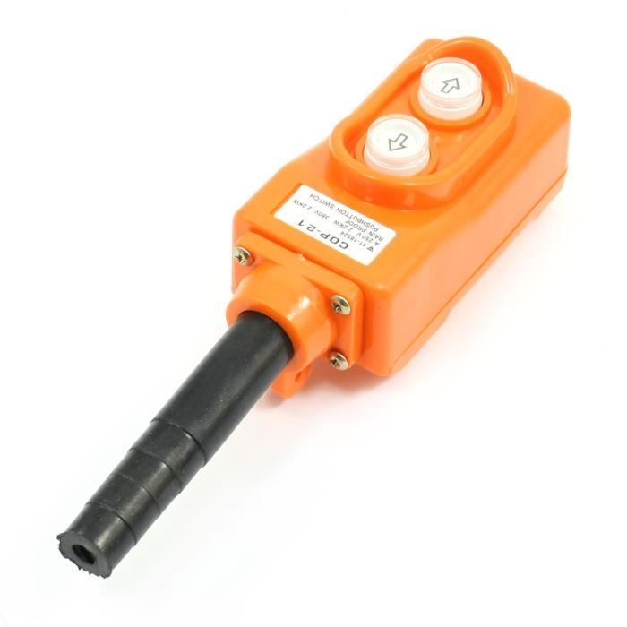 Interrupteur Bouton-poussoir Orange - 250V 5A / 500V 2A - Modèle COB-63 - Pour Grue/levage