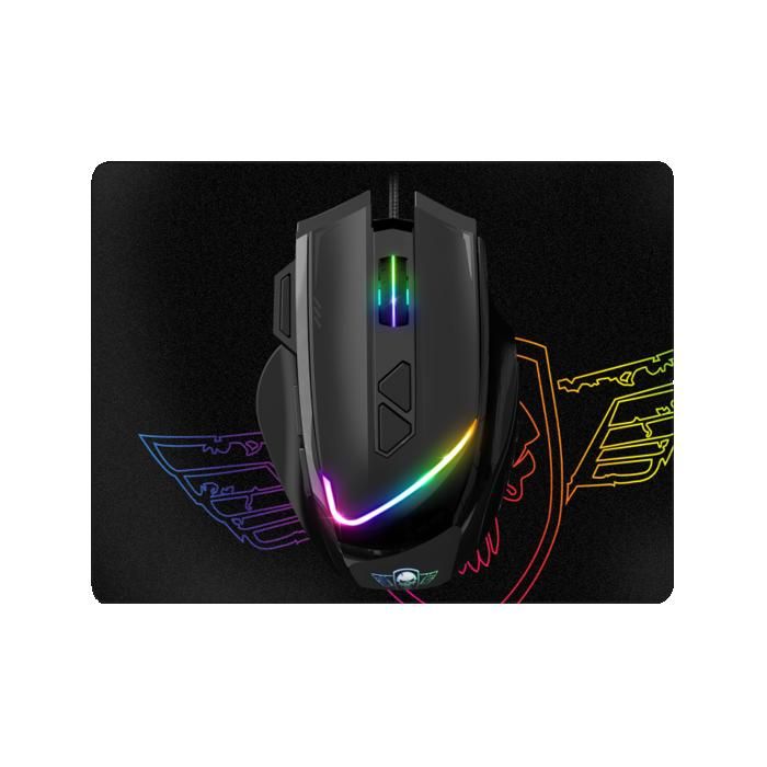 Souris gaming + tapis - SPIRIT OF GAMER - PRO-M3 - 7200 DPI - 8 boutons programmables - RGB 12 effets