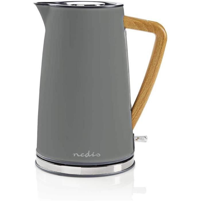 Nedis Bouilloire électrique 1,7 L Douce au Toucher Gris62