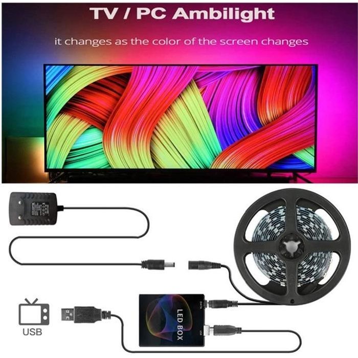 Éclairage arrière - Ambilight - 30 LEDs/M - 4M - Multicolore - Intérieur - Électrique