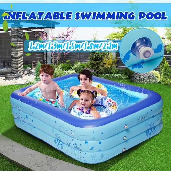 Neufu 2 1m Piscine Gonflable Grande 3 Couches Solide Bulle Pour 7 8 Personnes Enfant Jardin Exterieur 200x145x55cm Achat Vente Pataugeoire Cdiscount