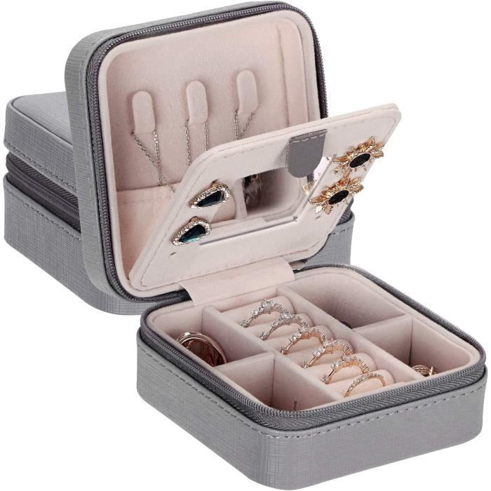 Mini Boîte à Bijoux Organisatrice Portable Beige - Neuf Avec étiquettes