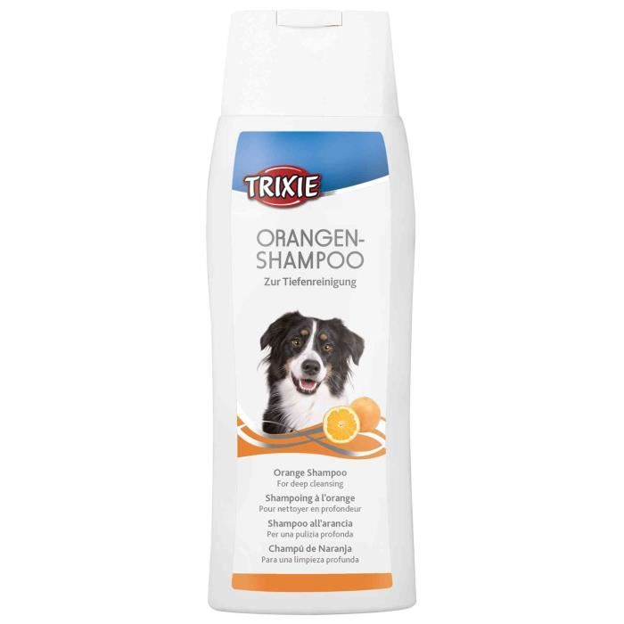 Shampoing pour chien - Trixie - à lorange - nettoyage en profondeur - brillance - douceur Shampoing pour chien - Trixie - à lorange - nettoyage en profondeur - brillance - douceur