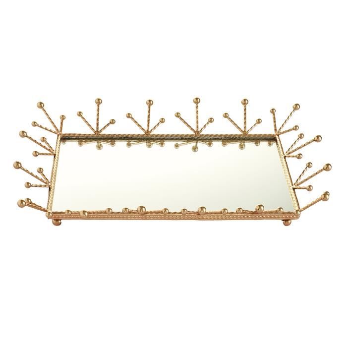 Plateau Miroir Doré 17.5 Cm - Plateau Déco Vanité, Bijoux, Parfums - 7
