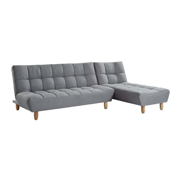 Canapé modulable convertible en tissu gris ESTEBAN