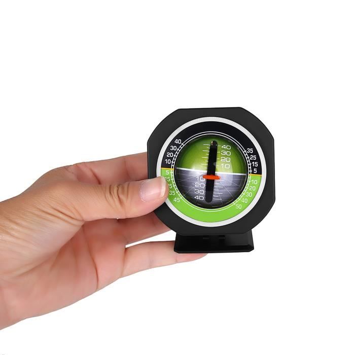 Inclinomètre De Voiture Lumineux - Mesure Pente Et Inclinaison - Éclairage LED, Précision +/-3°, Pile Incluse - Vert Armée
