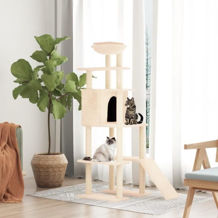 Vidaxl Arbre à chat Crème 166 cm