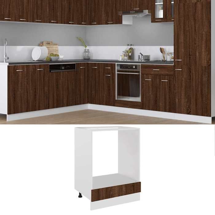 Armoire à Four VidaXL 60x46x81,5 Cm - Rangement Cuisine Blanc, Aggloméré