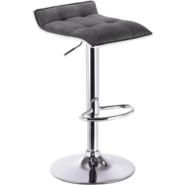 woltu tabouret de bar en lin,chaise de cuisine hauteur réglable et 360 degrés rotatif,siège haut avec repose-pied,gris foncé