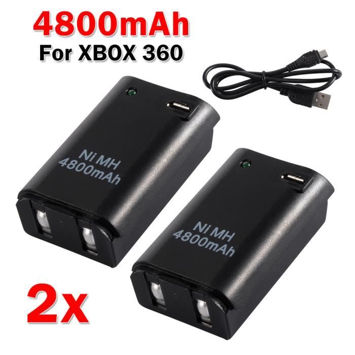 2x chargeur câble USB batterie rechargeable pour contrôleur XBOX 360 AC1745 - vue 2