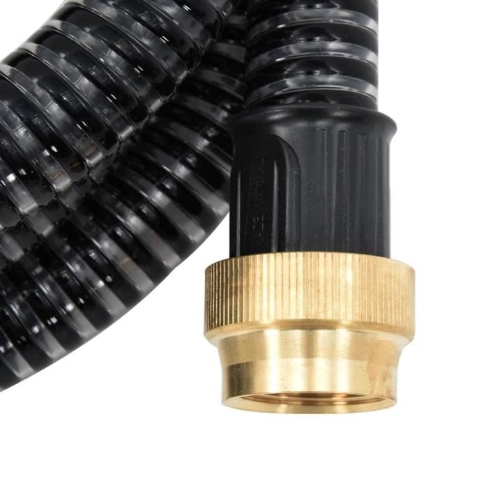 LesSaisons Tuyau d'aspiration avec raccords en laiton 15 m 25 mm Noir ...