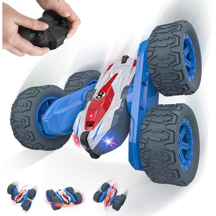 PATEMZON Voiture Télécommandée Enfant 2.4GHz – 4×4 Tout-Terrain, 360° Rotation, Lumières LED Fluides, Batterie Rechargeable – Cadeau Top Anniversaire Noël