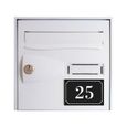 Numéro de maison / rue gravé et personnalisé couleur noir chiffres blancs - Signalétique extérieure-1