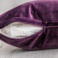 2 Pieces Housse de Coussin Décoratif-45x45cm-Violette Aubergine-Velours-Décoration D'intérieur-Doux, Lisse et Cconfortable-Lavable-1