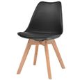 🎏5683Lot de 2 chaises de salle à manger -Chaises FAUTEUIL Style contemporain Scandinave Design Moderne salon- Noir Similicuir-1
