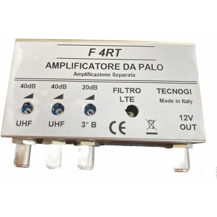 Amplificateur Antenne TV Vsnetwork - Gain 42dB Réglable - Filtre 5G/LTE - Pour UHF