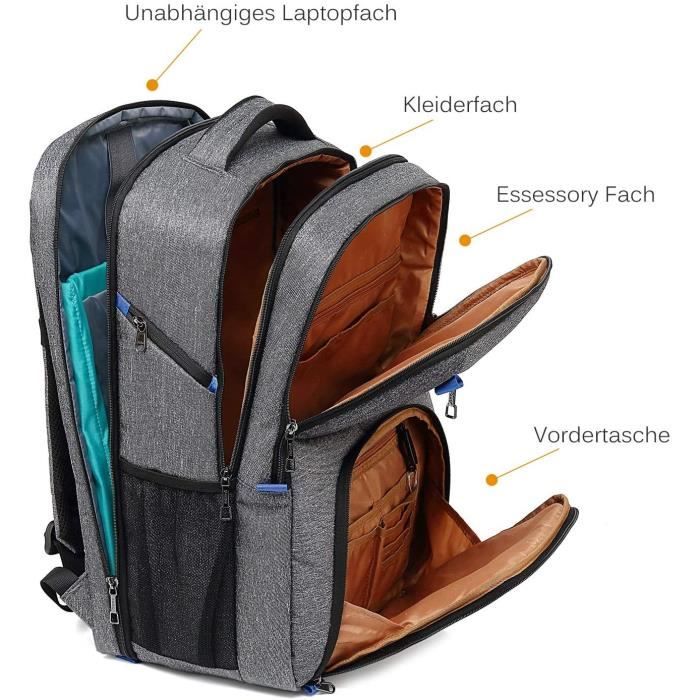 Sac a dos pour ordinateur portable 17 3 pouces Sac a dos pour ordinateur portable etanche grande capacite avec chargement USB Gris Cdiscount Bagagerie Maroquinerie