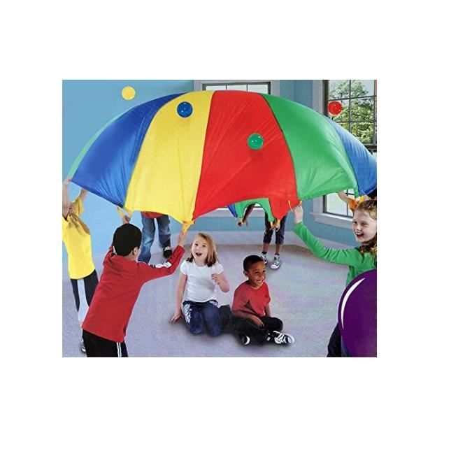 Lot De 10 Parachutes Multi-Couleurs – Lanceur De Parachute – Diamètre 43 Cm, Soldat 9 Cm – Extérieur Enfant