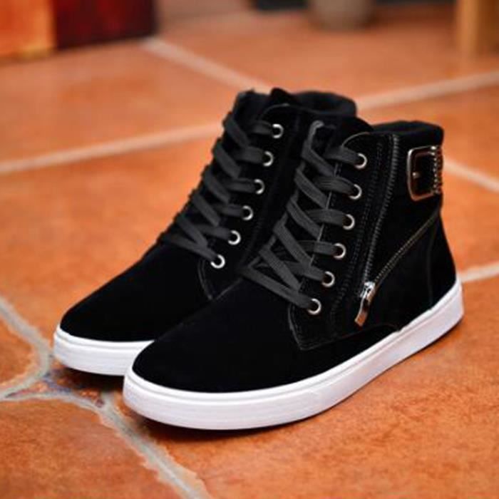 Chaussures Homme - Noir - Basket Homme Skate Shoes - Cuir - Lacets -  Perméable à l'air - Achat / Vente Chaussures Homme - Noir - Basket Homme  Skate Shoes - Cuir - Lacets - Perméable à l'air - Cdiscount