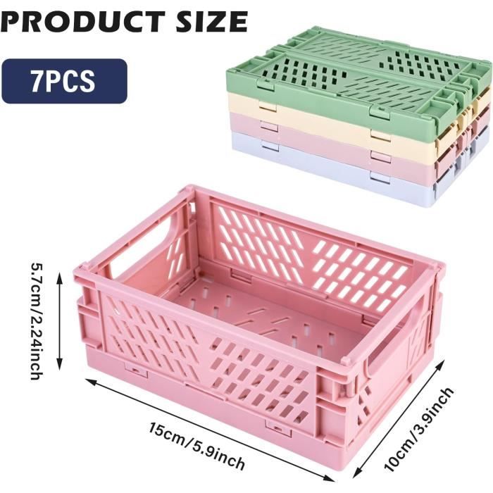 Grizzly Lot de 2 Caisse de Rangement Pliante avec poignées - 16 L - Panier pliable - Empilables