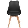 🎏5683Lot de 2 chaises de salle à manger -Chaises FAUTEUIL Style contemporain Scandinave Design Moderne salon- Noir Similicuir-2