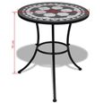 Table mosaïque - AYNEFY - Noir / Blanc - Cadre en fer laqué - Dessus de table en céramique-2