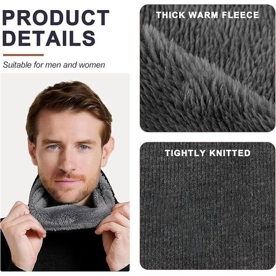Tour De Cou XNIVUIS 2 Pièces Écharpe Hommes Hiver Tubulaire Foulard Tour De Cou Gaiter Masque